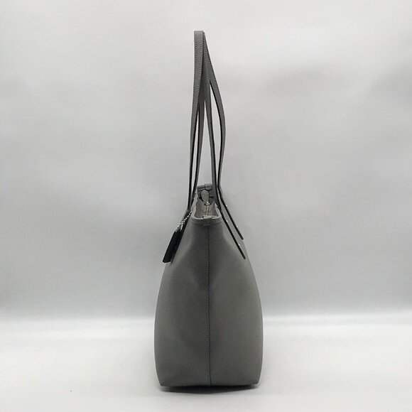 Coach Grey Pebbled Leather City Tote Bag F58846 - Picture 4 of 11
